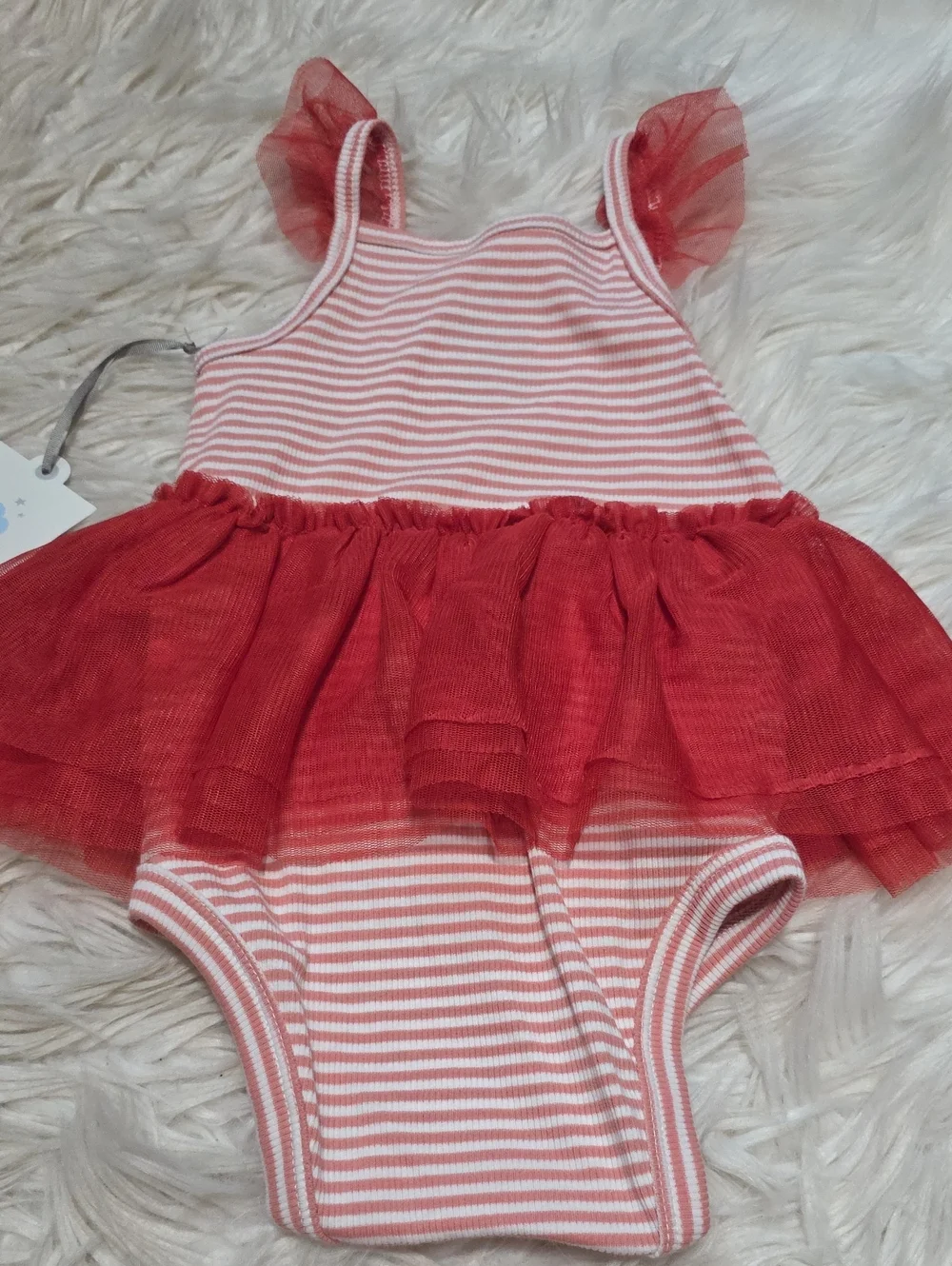NWT Cloud Island Striped Tulle Onesie- 18 Months